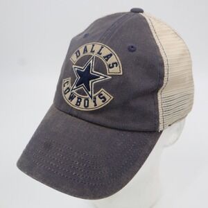 Dallas Cowboys Authentic Trucker Hat Navy Tan Vintage Distressed Snapback Cap OS
